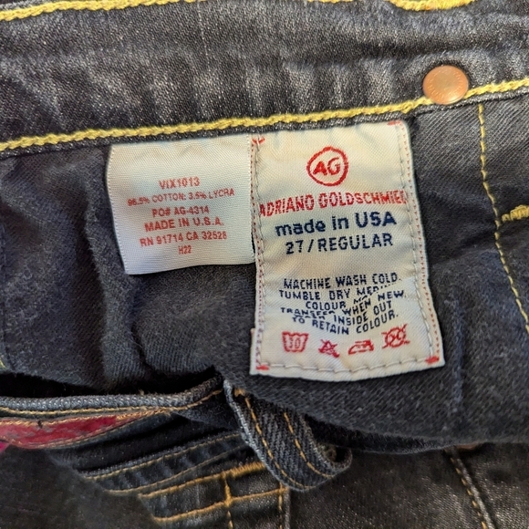 AG Boot Cut Flare Jeans The Angel Black Denim  Adriano Goldschmied Size 27 - Picture 6 of 6